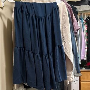 LC Lauren Conrad Deep Blue A-Line Skirt